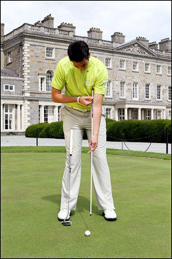 Indoor putting practice: Left side is King