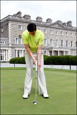 Indoor putting practice: Left side is King