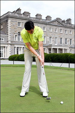 Indoor putting practice: Left side is King