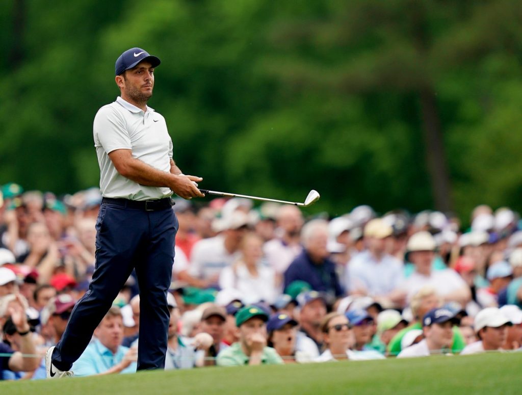 Francesco Molinari's hopes of winning The Masters evaporated with two double bogeys on the back nine at Augusta