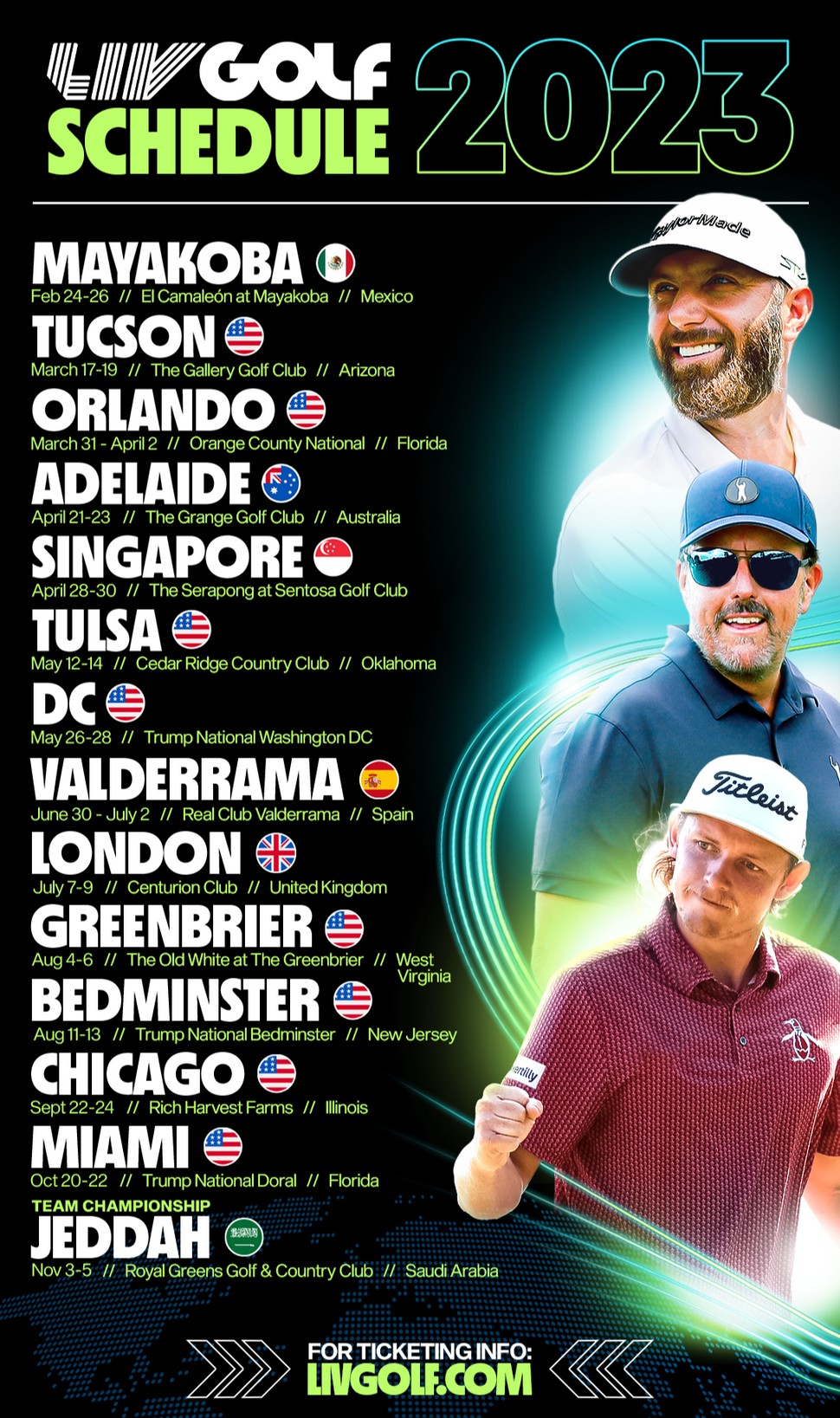 LIV Golf 2023 schedule