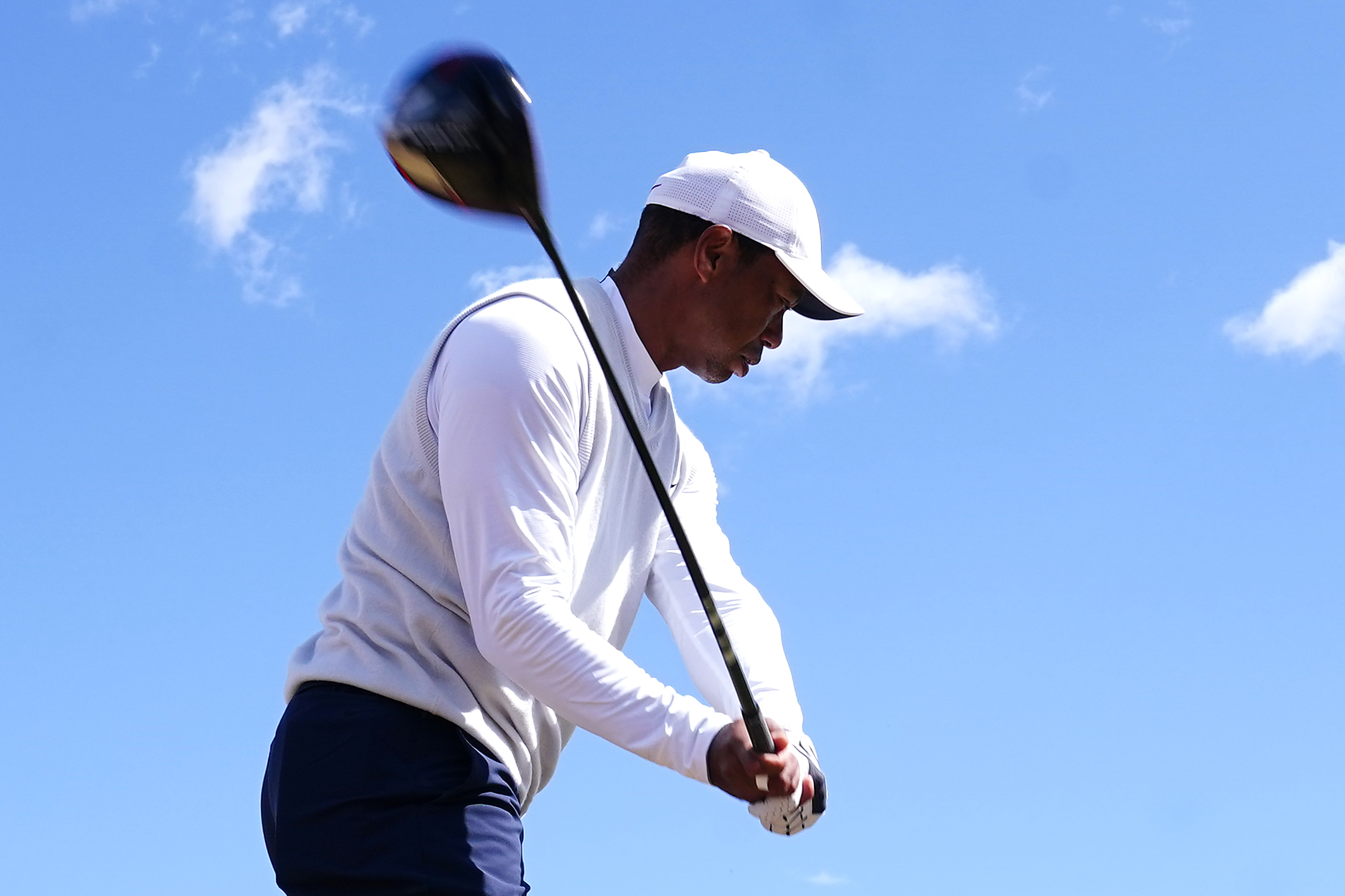 Tiger Woods in action at St Andrews