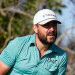 Stephan Jaeger watches his tee shot - Texas Children's Houston Open 2024 R4
