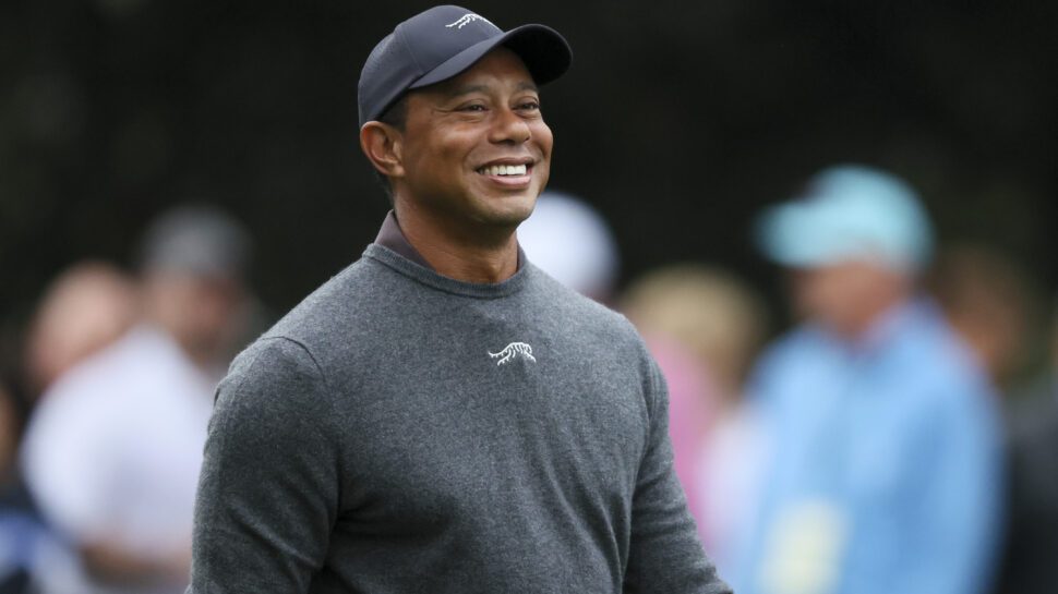 Tiger Woods smiles