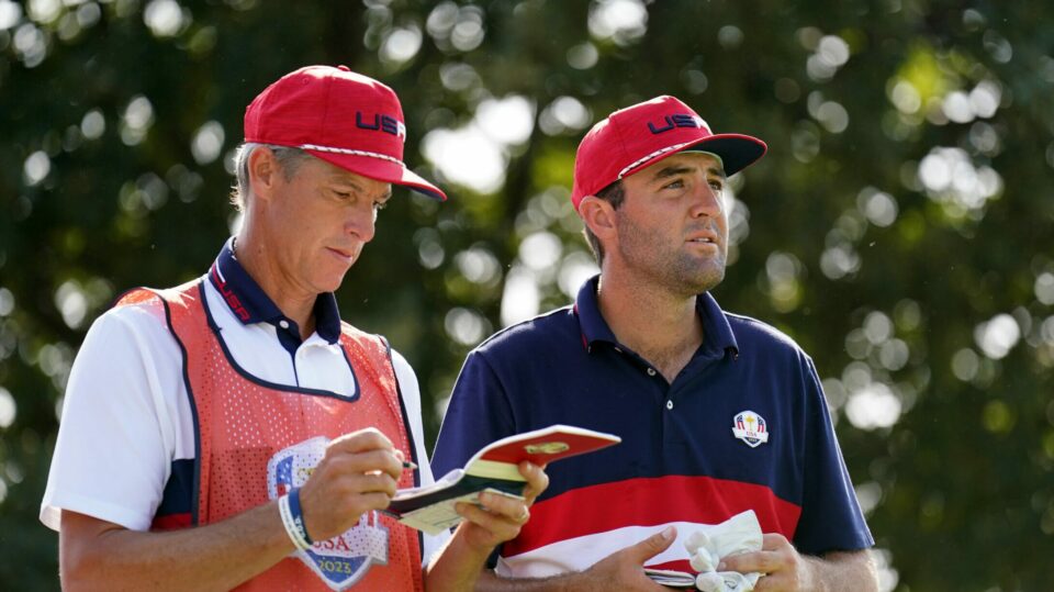 Caddie Ted Scott with Scottie Scheffler