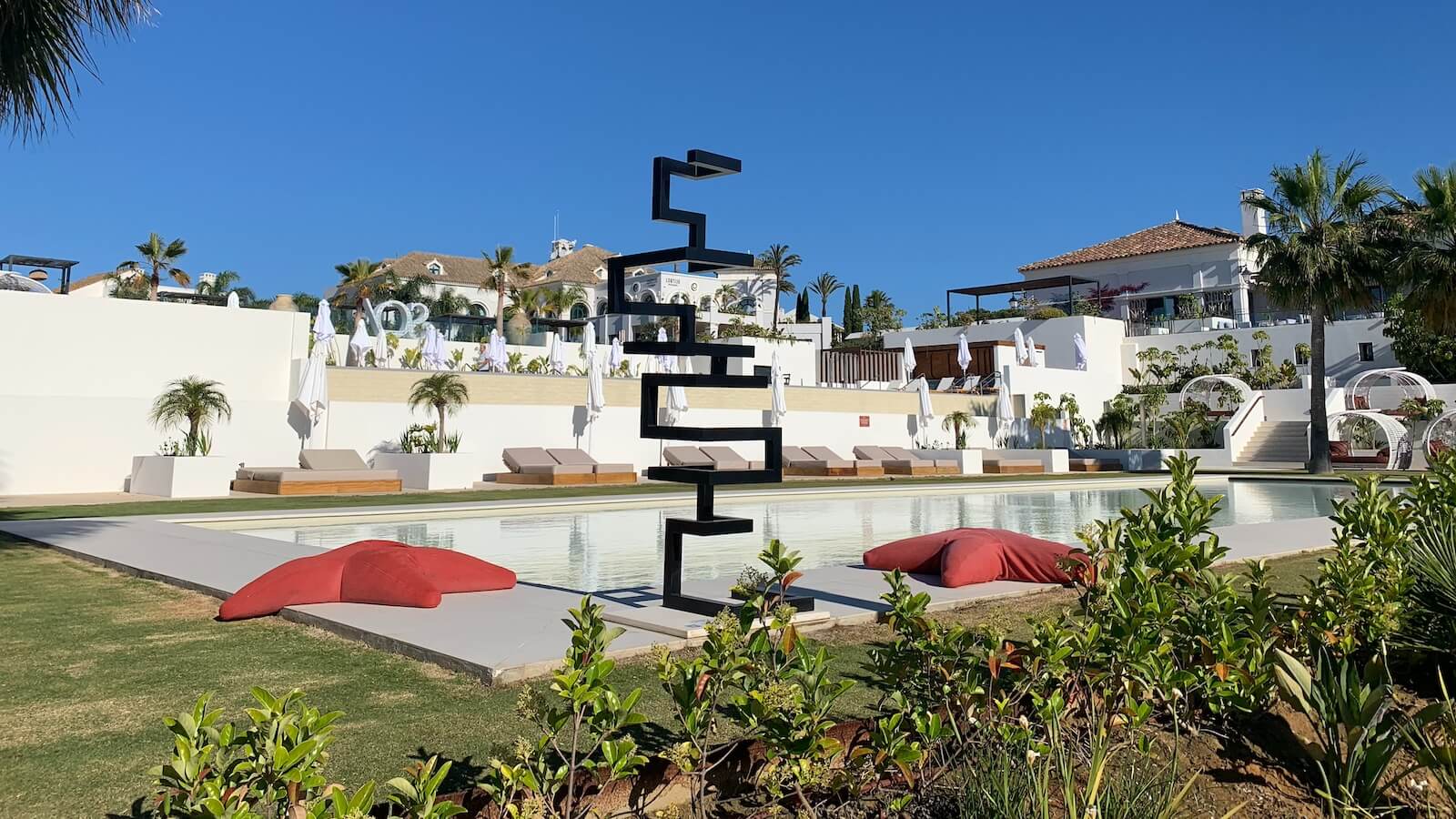 A sculpture poolside at the SO/Sotogrande resort