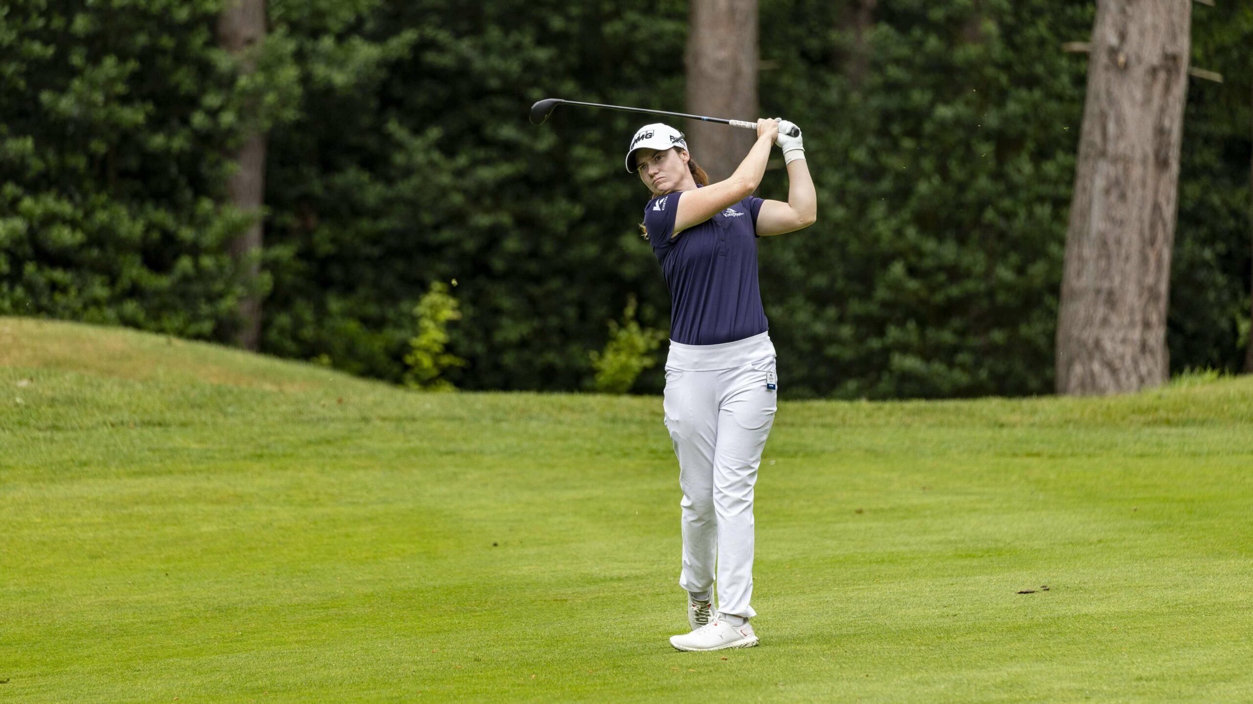 Leona Maguire eyes her approach into the green