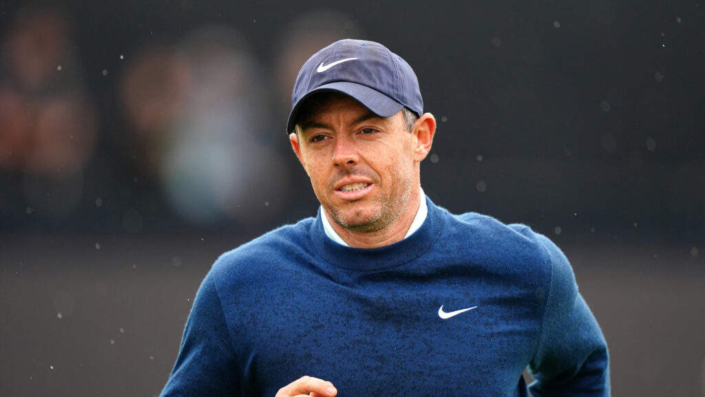 Rory McIlroy on the 18th ahead of The Open at Royal Troon