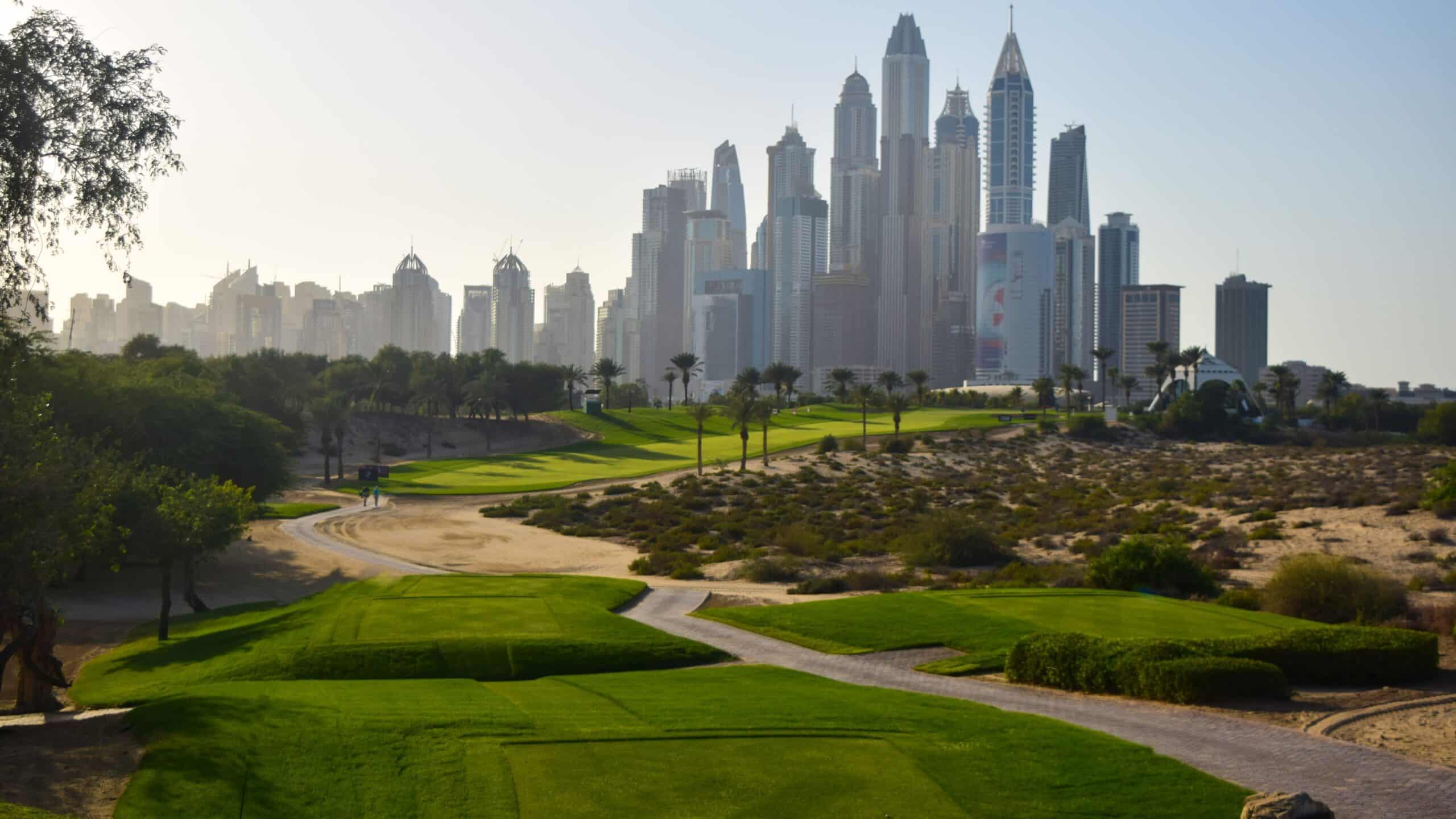 The 8th tee at Emirates Golf Club, Dubai