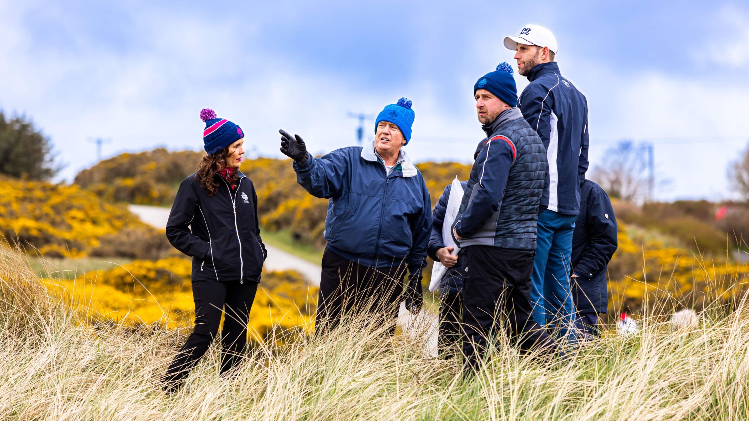 Trump International Golf Links Scotland, New Course. Donald Trump, Eric Trump and Sarah Malone.