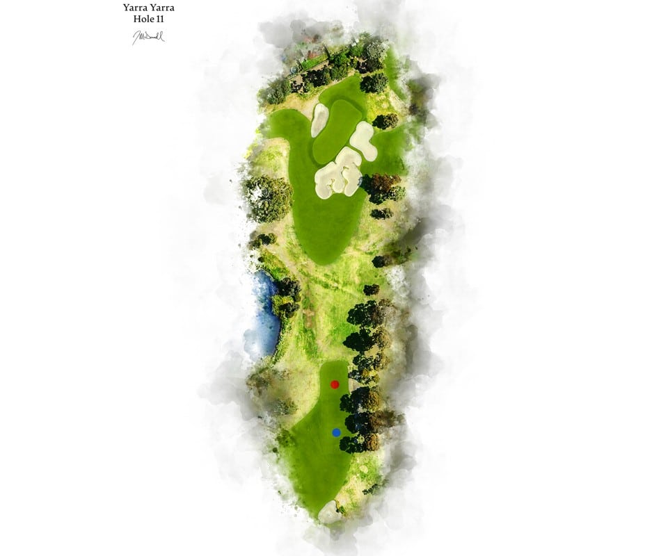 Schematic for the eleventh hole