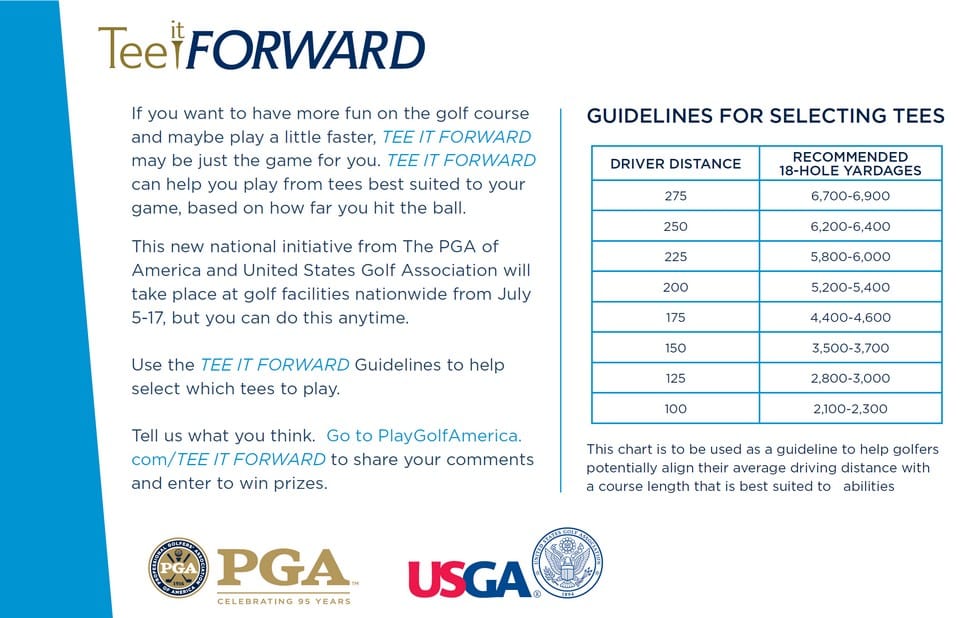 TEE IT FORWARD Guideline for selecting tees