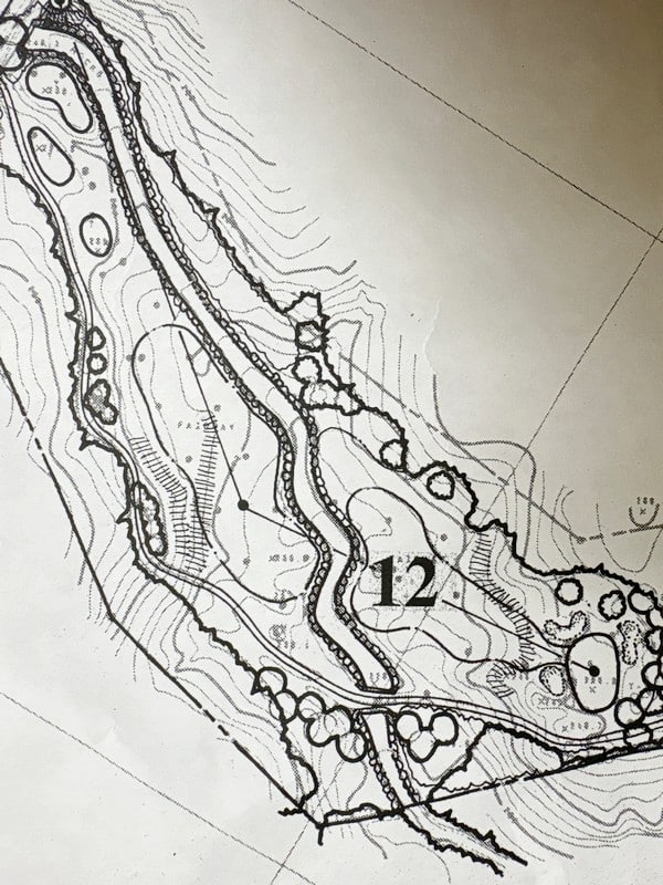 Schematic of the 12th hole