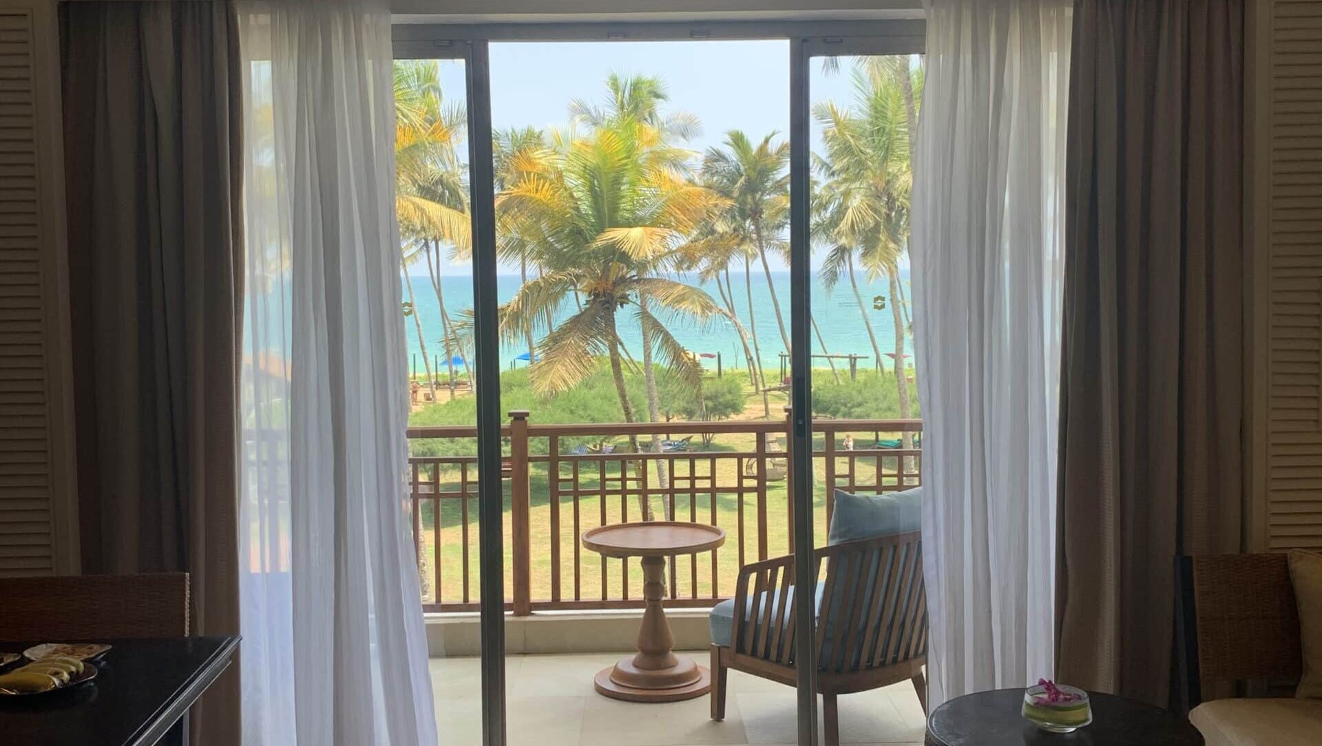 Tranquil views from the Indian Ocean-facing room.