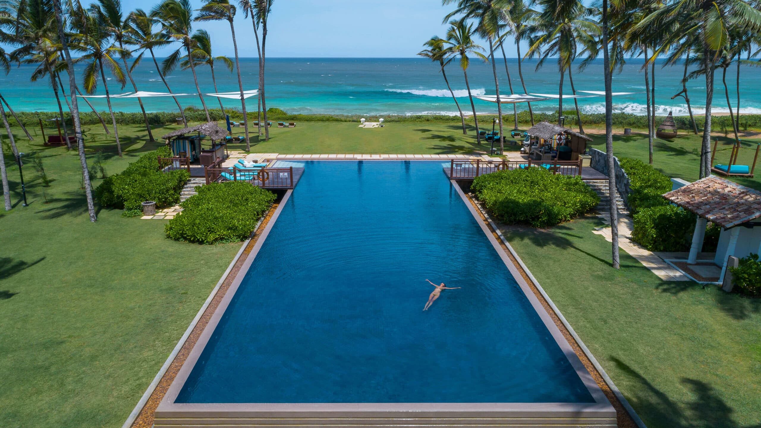 The sunset pool sits just 50 yards from the beach, providing spectacular views as you enjoy the serenity of the water.