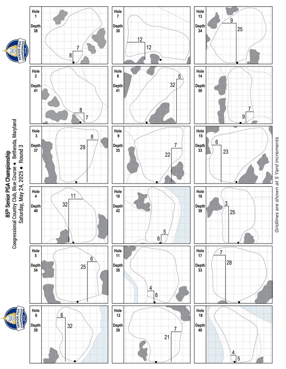 Senior PGA Championship 2025 - Round 3 Hole locations