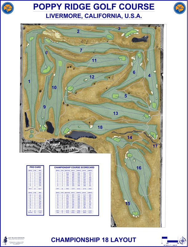 Poppy Ridge Golf Course Layout Poster