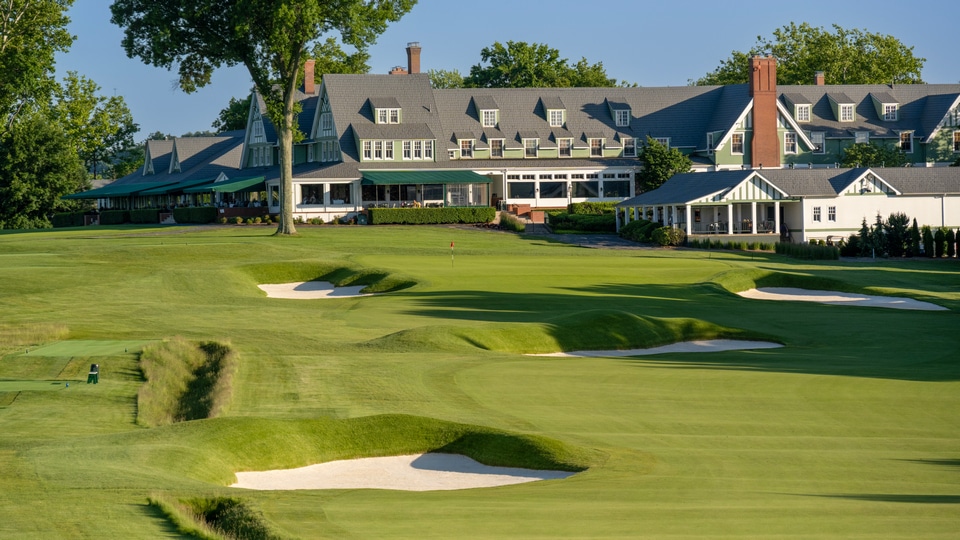 The 18th Hole of Oakmont Country Club in Oakmont, Pennsylvania 