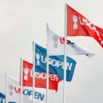 Flags at the 2025 U.S. Open at Oakmont