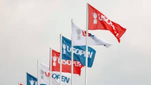 Flags at the 2025 U.S. Open at Oakmont