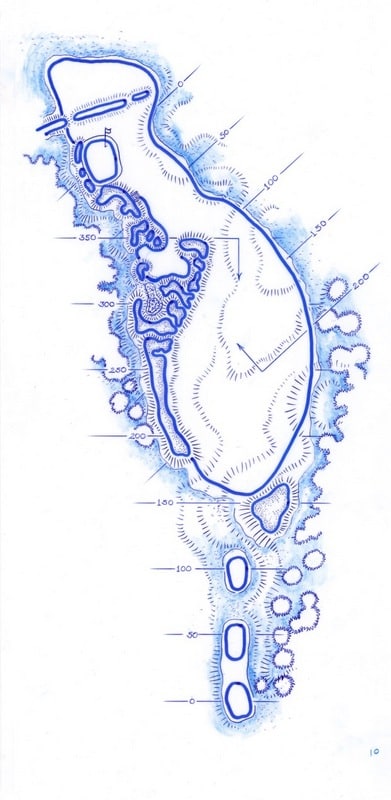 Schematic for the 10th hole