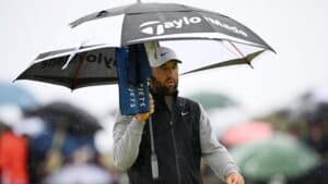 Scottie Scheffler of the United States walks during Day One of The 153rd Open Championship at Royal Portrush Golf Club