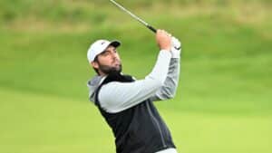 Scottie Scheffler of the United States plays his second shot on the second hole during Day Two of The 153rd Open Championship at Royal Portrush Golf Club